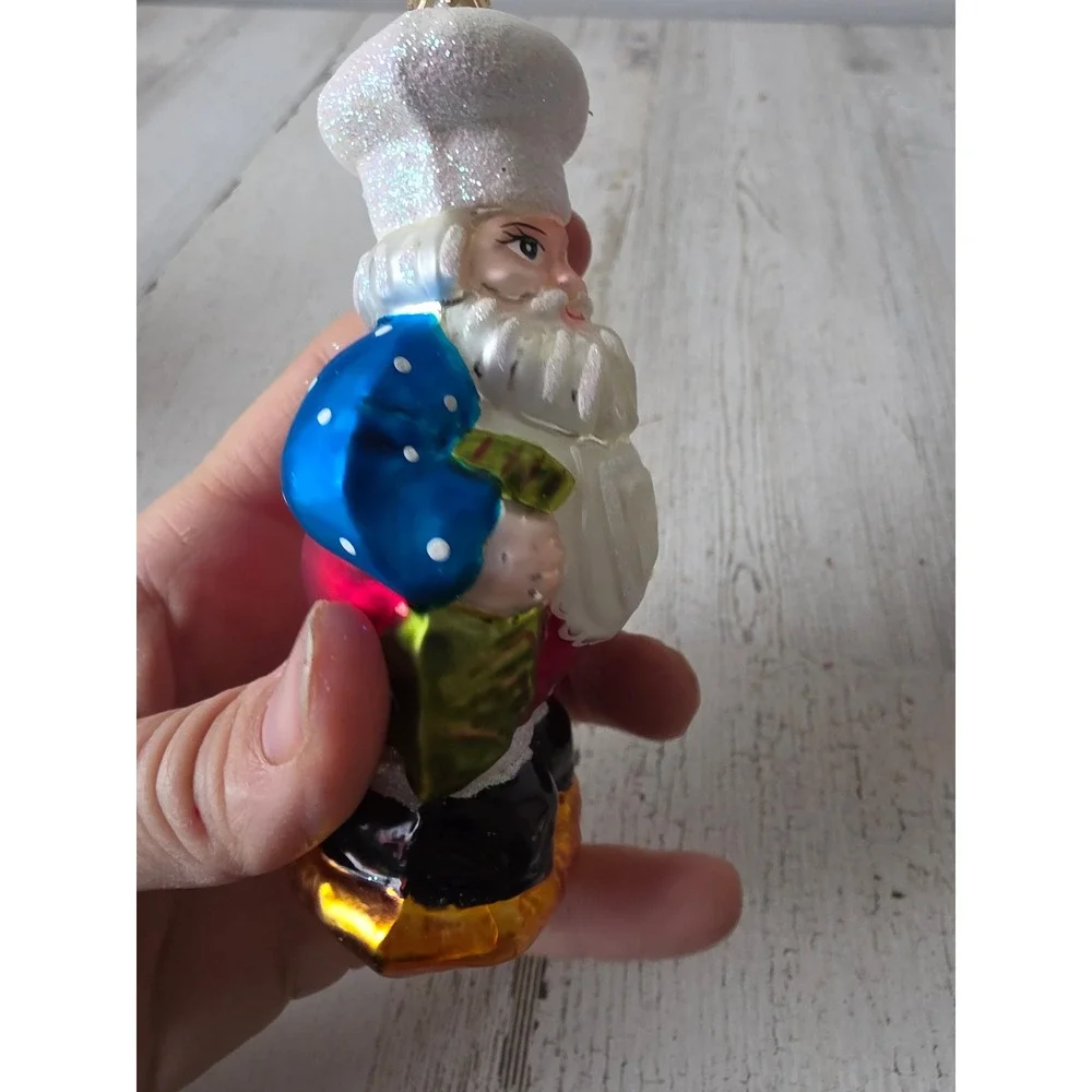 Glitter baking Santa Baker cook‎ ornament glass Xmas tree